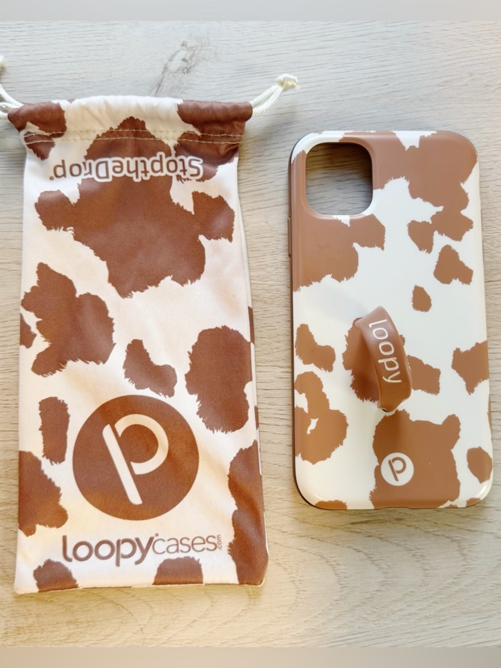 LOOPY Phone Case Brown Cow Print iPhone XR or 11 | RIGHTY
